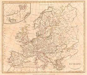 Wall Mural - 1799, Clement Cruttwell Map of Europe