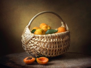 Wall Mural - Still life with apricots