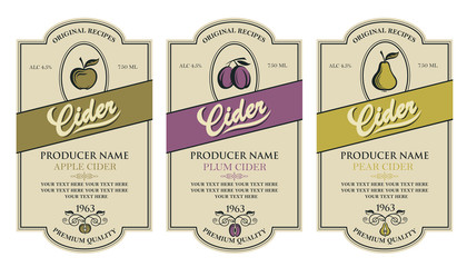 Poster - collection of labels for various cider types