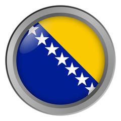 Wall Mural - Flag of Bosnia and Herzegovina round as a button