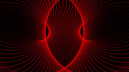 Wall Mural - effect of depth of round virtual tunnel. bid data stream visualization. technology banner for busine