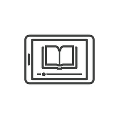 Wall Mural - online education icon of tablet with lessons from e-book or audio book