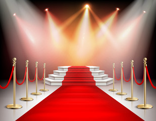realistic red carpet with illumination