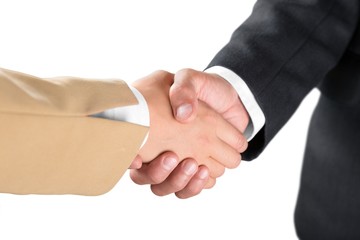 Closeup of Two Businessmen Shaking Hands