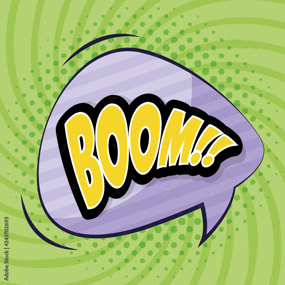 speech bubble with boom word comic pop art Stock Vector | Adobe Stock