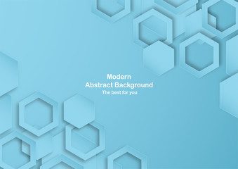 Wall Mural - Abstract blue background with pastel color. Template for business presentation, cover, invitation, poster, advertisement, banner. New trend of vector illustration design in 3D paper cut.