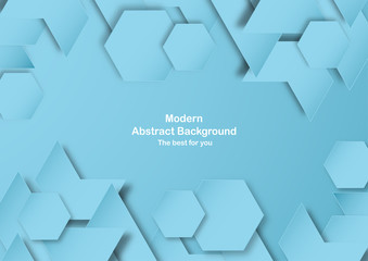 Wall Mural - Abstract blue background with pastel color. Template for business presentation, cover, invitation, poster, advertisement, banner. New trend of vector illustration design in 3D paper cut.