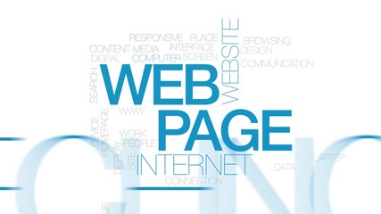 Wall Mural - web page animated word cloud. kinetic typography.