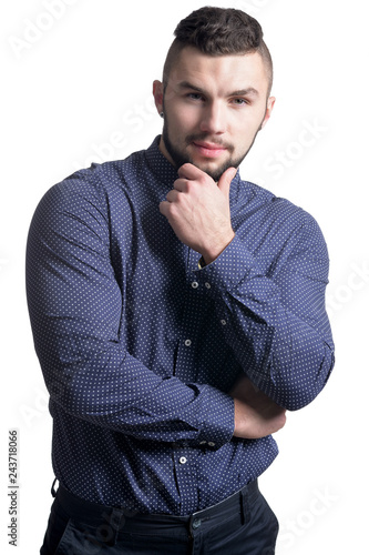 Fotografía Handsome young man posing on white background