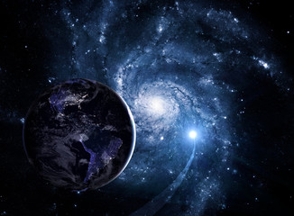 Wall Mural - planet earth. earth in the endless stellar space. elements of this image furnished by nasa