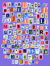 Alphabet Collage ABC Vector Alphabetical Font Letter Cutout Of Newspaper Magazine And Colorful Alphabetic Handmade Cutting Text Newsprint Illustration Alphabetically Typeset Isolated On Background