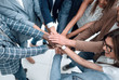 © ASDF - close up.Business people holding hands in a circle