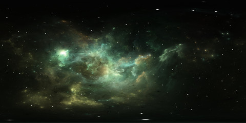 Wall Mural - 360 degree space nebula panorama, equirectangular projection, environment map. hdri spherical panora