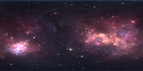 Wall Mural - 360 degree space nebula panorama, equirectangular projection, environment map. hdri spherical panora