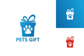 Pets Gift Logo Template Design Vector, Emblem, Design Concept, Creative Symbol, Icon