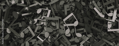 Fotomural musical notes and musical signs of abstract music sheet