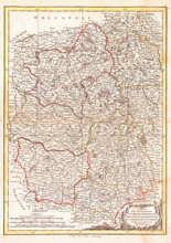 1771, Bonne Map Of The Auvergne, Limosin, Bourbonnais, And Berri, France, Rigobert Bonne 1727 – 1794, One Of The Most Important Cartographers Of The Late 18th Century