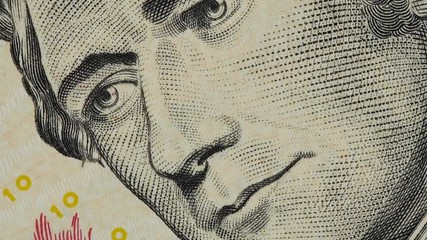 Wall Mural - Alexander Hamilton on US 10 dollar bill rotating, ten usd. Stock video footage