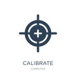 calibrate icon vector on white background, calibrate trendy fill