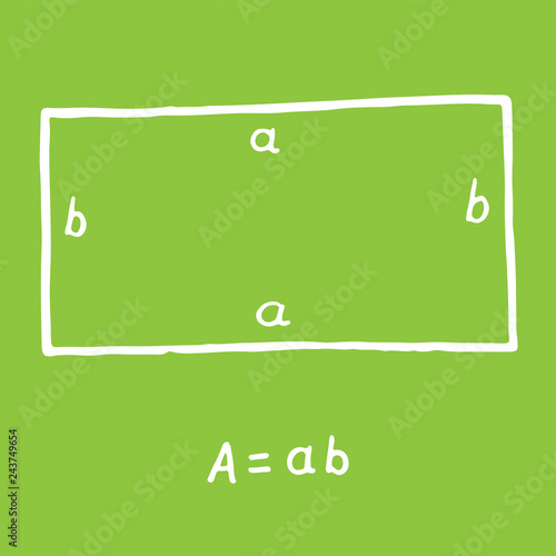 Fotografía Hand drawn rectangle Area. Sketch for education, icon