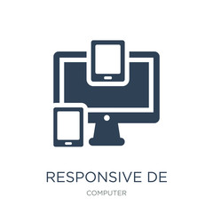 Sticker - responsive de icon vector on white background, responsive de tre