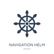 navigation helm icon vector on white background, navigation helm