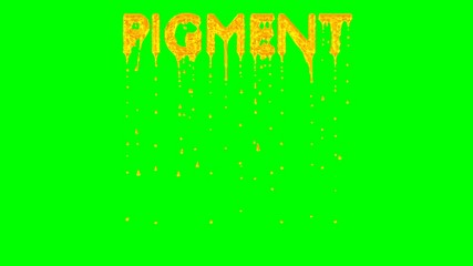 animated dripping a lot of gold paint or pigment or ink or melted gold from all caps text pigment. l