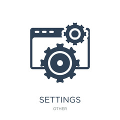 Wall Mural - settings icon vector on white background, settings trendy filled