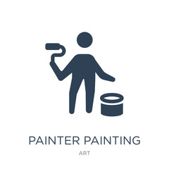 painter painting icon vector on white background, painter painti