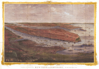 Wall Mural - 1868, Shannon and Rogers View of Hoboken and Manhattan, New York City