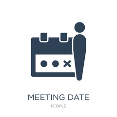 Sticker - meeting date icon vector on white background, meeting date trendy filled icons from People collection, meeting date vector illustration