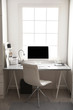 © New Africa - Light work place with computer near window. Interior design