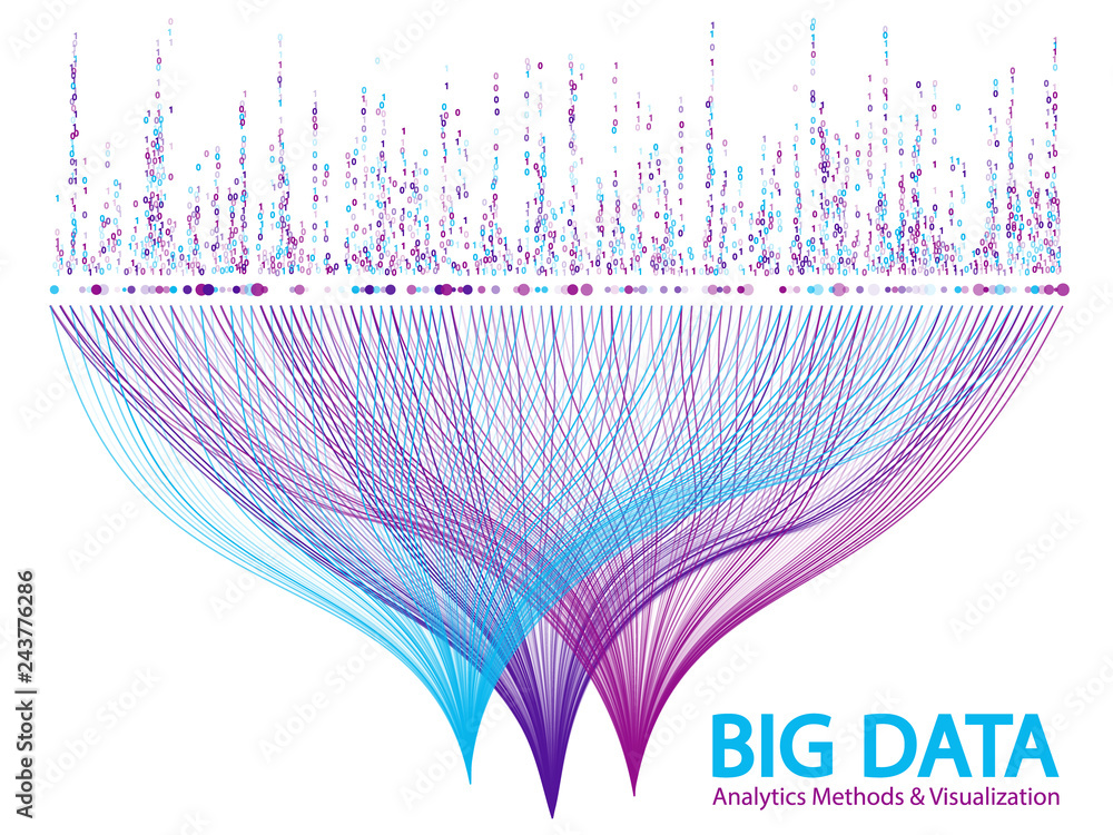 Big data visualization concept vector. - obrazy, fototapety, plakaty 