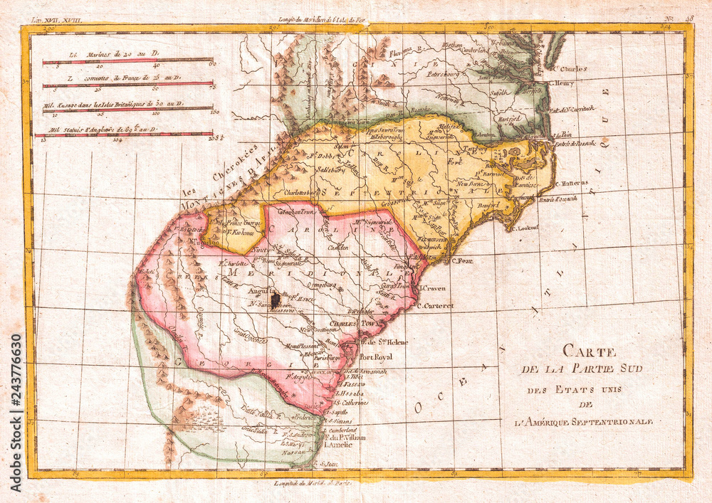 1780 Raynal and Bonne Map of Southern - 1000 F 243776630 ZrgOK1a4vqyH1w4ociXXvZ1NILR4c3b2 