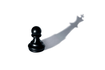 chess - pawn with a shadow of the king