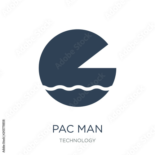 Fotografie, Obraz pac man icon vector on white background, pac man trendy filled icons from Techno