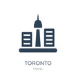toronto icon vector on white background, toronto trendy filled icons from Travel collection, toronto vector illustration