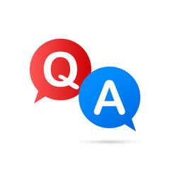 Sticker - Question and Answer Bubble Chat on white background. Vector illustration.