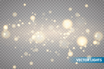 Shining bokeh isolated on transparent background. 