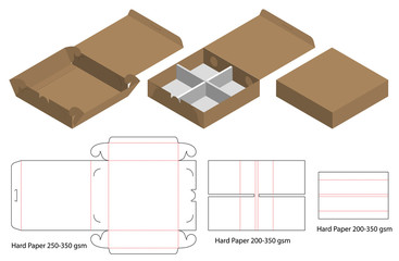Box packaging die cut template design. 3d mock-up