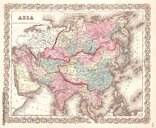 Dekoracja na wymiar  1855-colton-mapa-azji