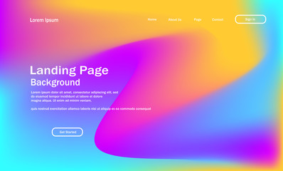 Wall Mural - gradient shapes composition landing page background with wavy geometric style vector