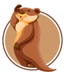 Sticker - Otter on circle template