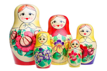 Wall Mural - Set of Russian dolls matryoshka isolated on white