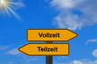 © studio v-zwoelf - Schilder zeigen in Richtung Vollzeit und Teilzeit