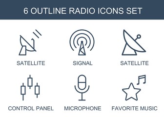 Canvas Print - 6 radio icons