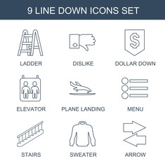 Sticker - 9 down icons