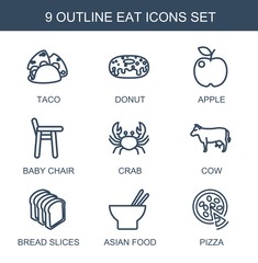 Sticker - 9 eat icons
