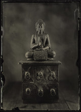 Buddha Figurine Photographed On Ambrotype