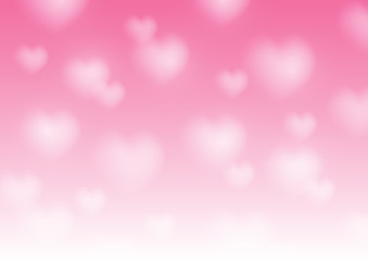 Wall Mural - Valentines day background with blurred hearts